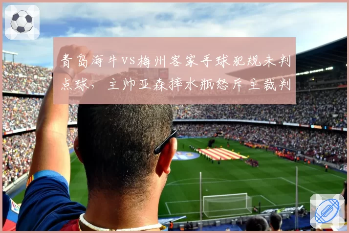 青岛海牛vs梅州客家手球犯规未判点球，主帅亚森摔水瓶怒斥主裁判